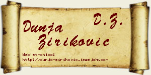 Dunja Ziriković vizit kartica